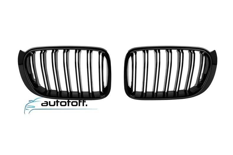 Grile duble iluminate compatibile cu BMW X3 F25 Facelift (14-17) Negru lucios cu LED