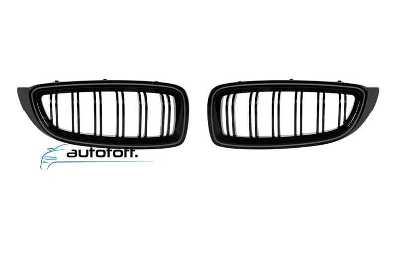 Grile duble iluminate compatibile cu BMW Seria 4 F32 F33 F36 (13-20) Negru lucios cu LED