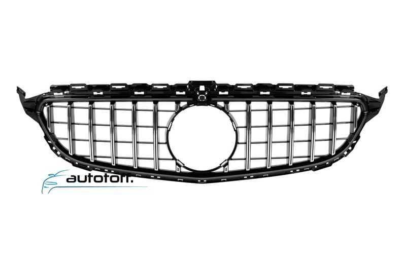 Grila centrala iluminata compatibila cu Mercedes C-Class W205 C205 S205 (14-21) GT Crom cu LED